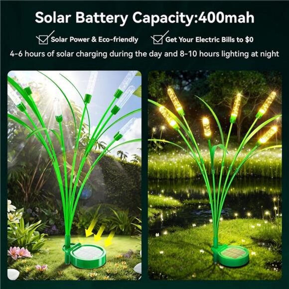 Solar Garden Lights 2 Pack, 16LED Swaying Solar Lights for Mother's Day, 30inch - Picture 5 of 7